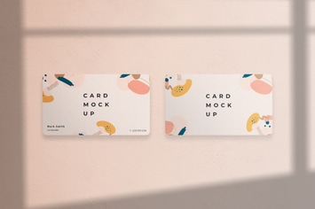 Business Card Mockup with Round Corners Template