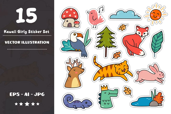 Kawaii Girly Sticker Set