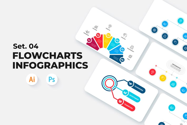Flowchart Infographics Set 04