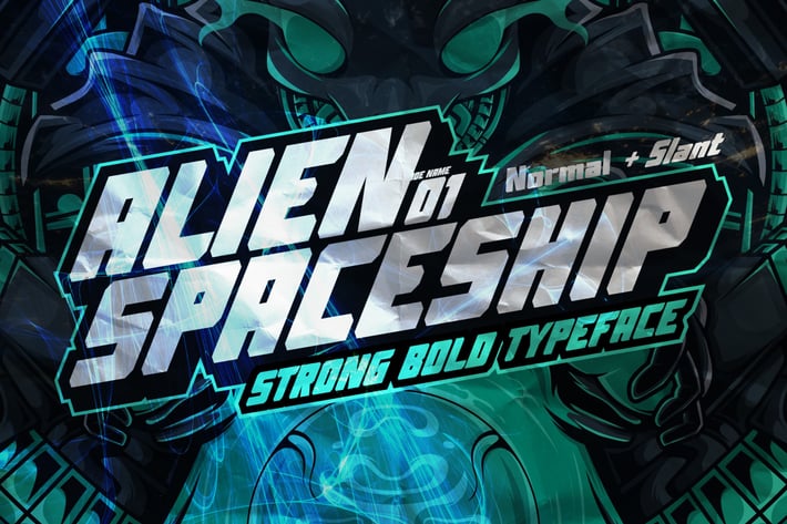 AN Alien Spaceship - Strong Bold Font