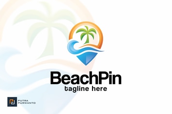 Beach Pin - Logo Template