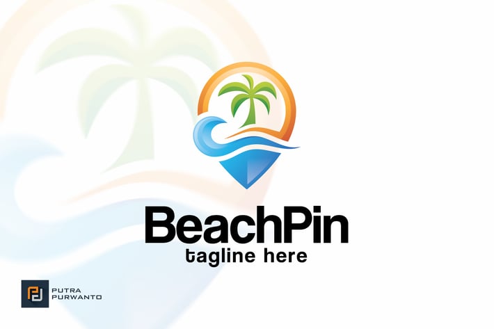 Beach Pin - Logo Template