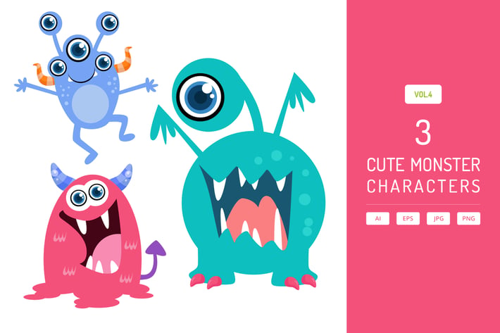 Cute Monster Characters Vol.4