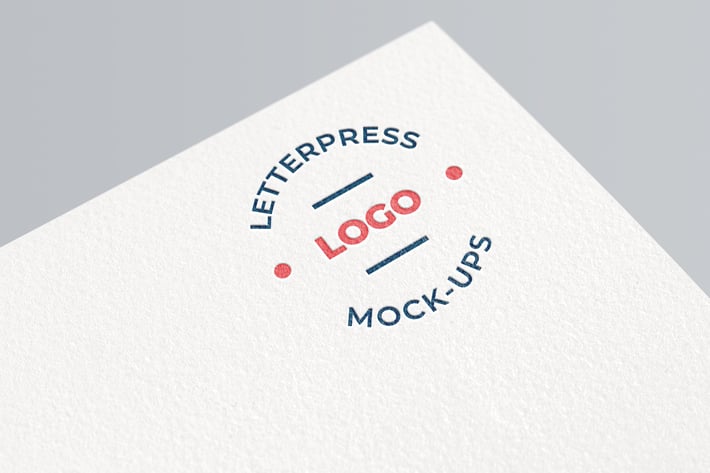 Simple Letterpress Logo Mockup