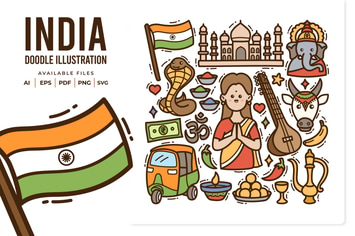 India Doodle Illustration