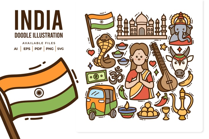 India Doodle Illustration