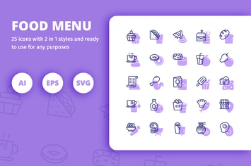 Food Menu (Line and Solid)