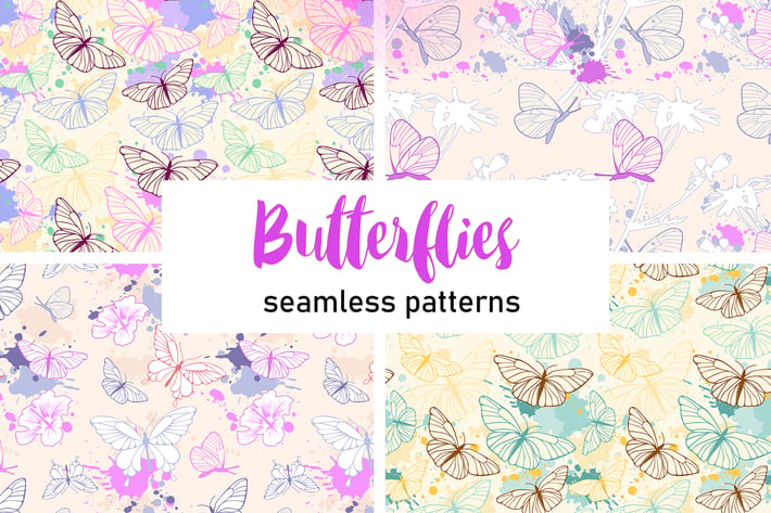 Butterfly Seamless Patterns