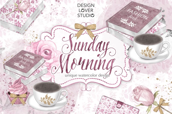 Watercolor Sunday Morning design