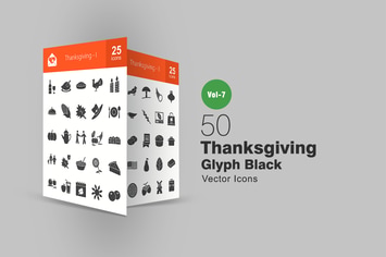 50 Thanksgiving Glyph Icons