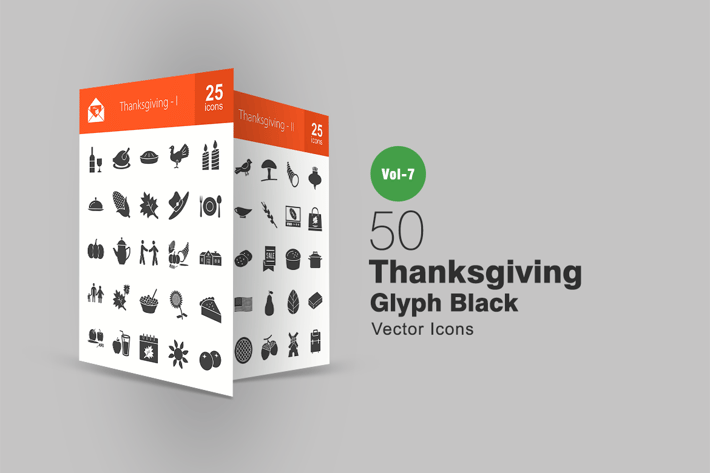 50 Thanksgiving Glyph Icons