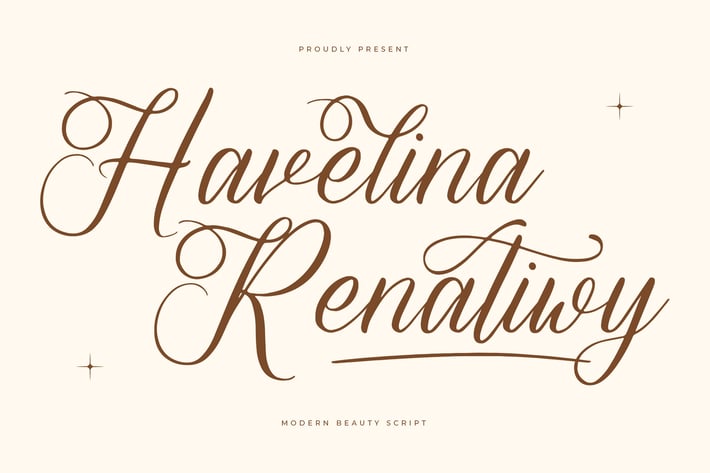 Havelina Renatiwy Modern Script Font