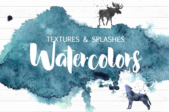 Watercolor textures&splashes