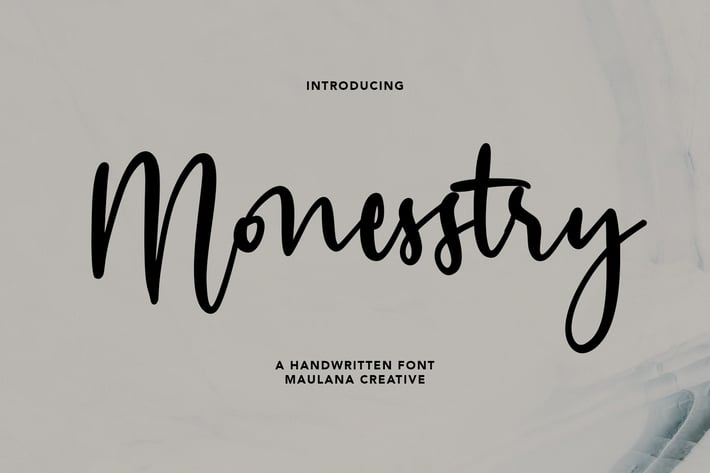 Monesstry Handwritten Script