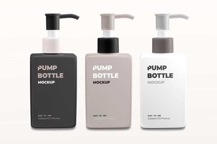 White pump bottle design mockup