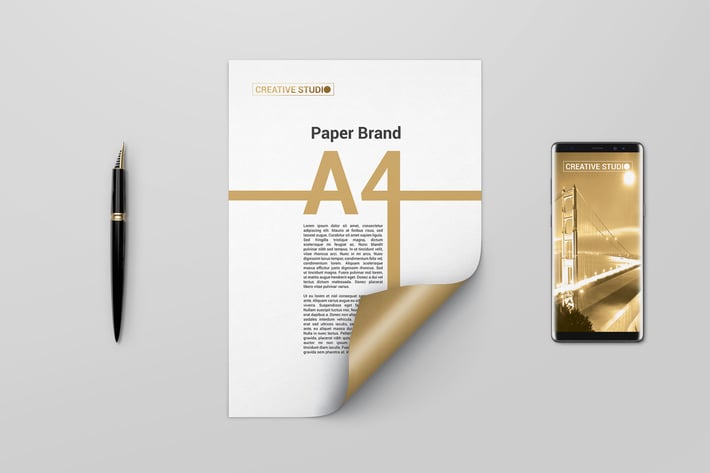 A4 Curled Paper Mockups