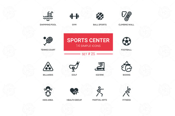 Sports center - modern simple icons