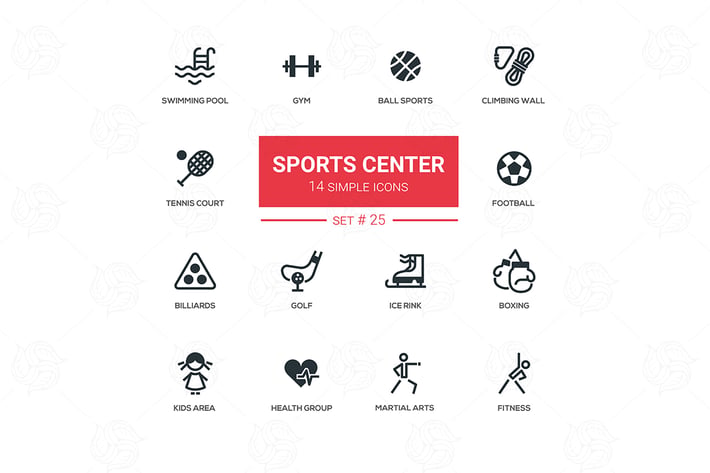 Sports center - modern simple icons