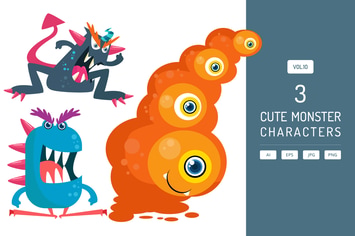 Cute Monster Characters Vol.10