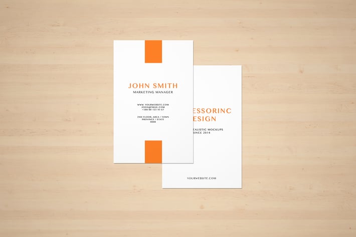 85x55 Portrait Business Card Mockup