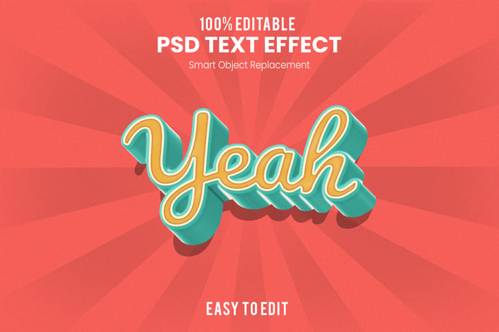Retro 3D Text Effect Action PSD 