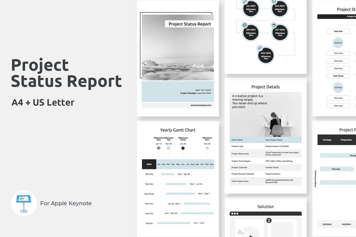 A4 Project Status Report Vertical Keynote
