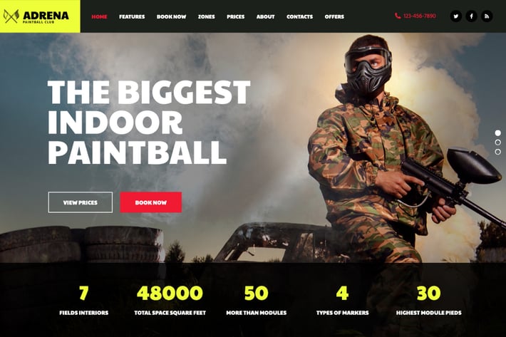  Adrena | Airsoft Club & Paintball WordPress Theme