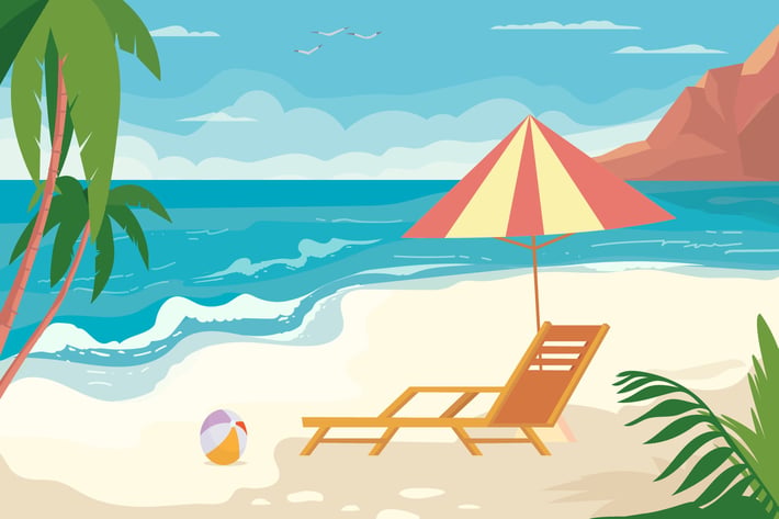 Sunny Beach - Illustration Background