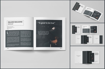 Square Magazine Mockup