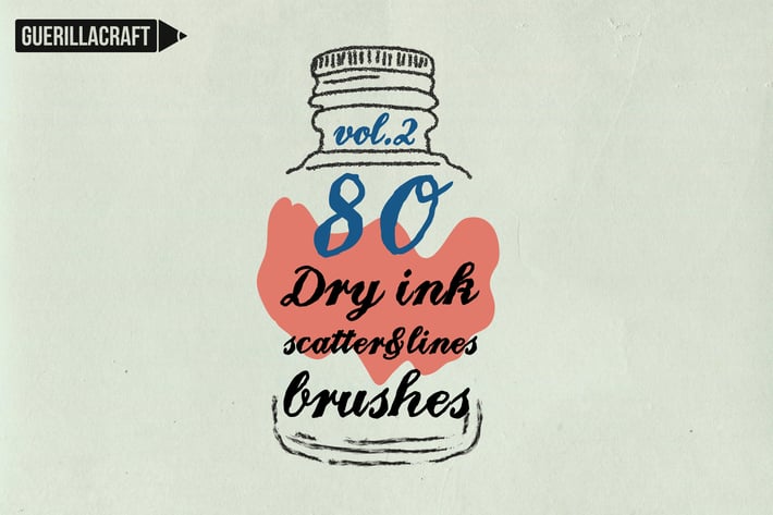 Dry Ink Brushes for Adobe Illustrator vol.2