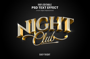 Night Club - Elegant 3D PSD Text Effect