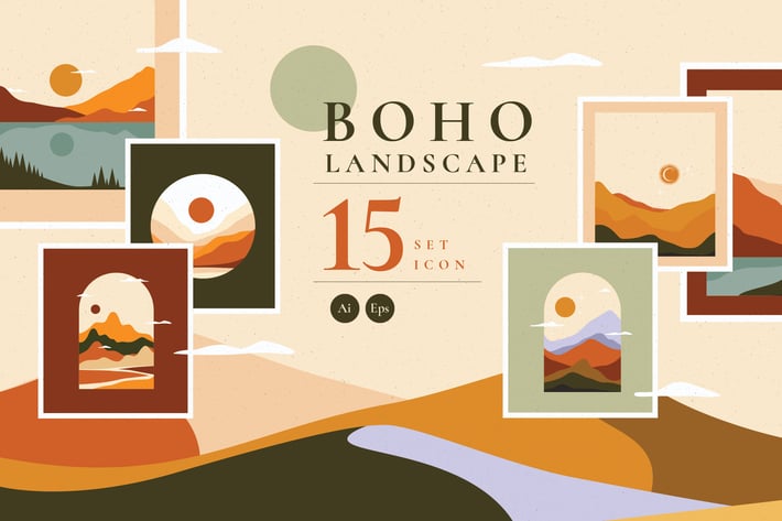 Boho Landscape Set 