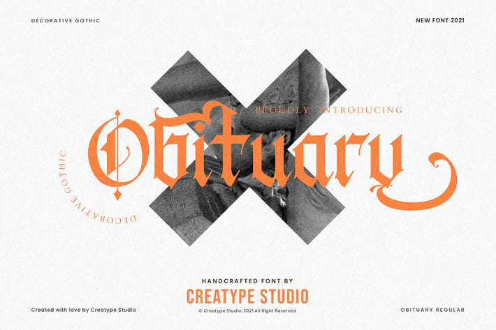 Obituary Decorative Advertisement Font