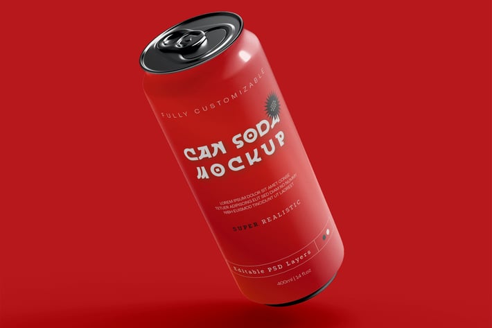 Soda Can Mockup.