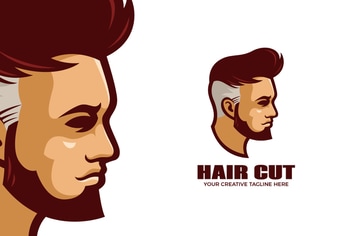 Haircut Barbershop Cartoon Mascot Logo Template