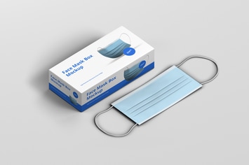 Face Mask Box Mockup Medium Size