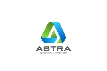 Logo Letter A Triangle shape Ribbon style