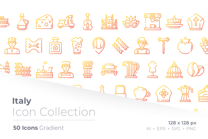 Italy Gradient Icon