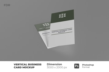 Vertical Business Card Mockup