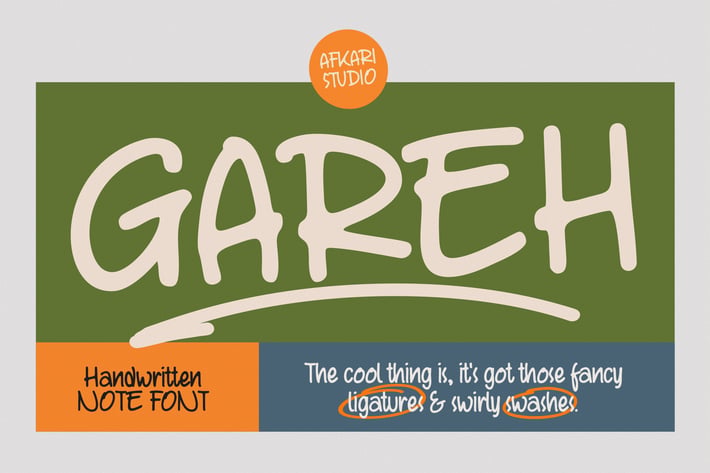 Gareh - Handwritten Marker Note Font