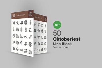 50 Oktoberfest Line Icons