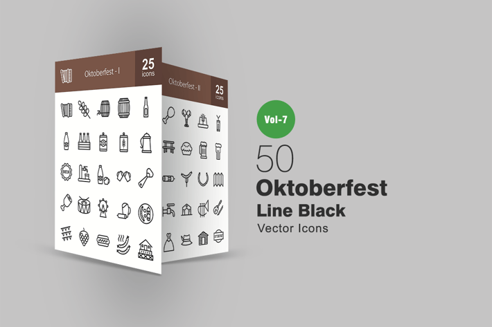 50 Oktoberfest Line Icons