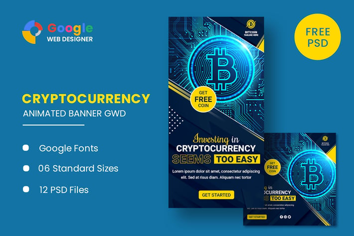 Cryptocurrency Bitcoin Animated Banner GWD