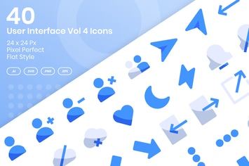 40 User Interface Vol 4 Icons Set - Flat