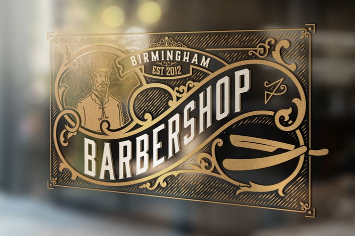 Vintage barbershop logo