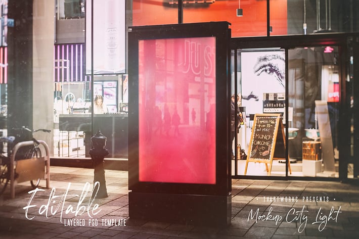 City Light Board Poster Mockup 24
