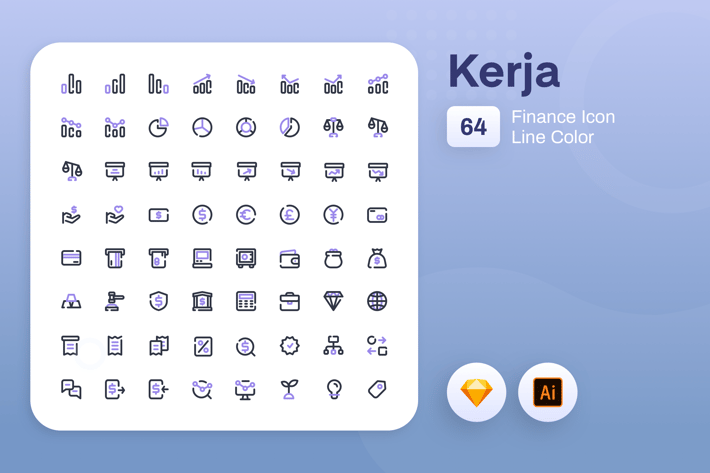 Finance Icon - Line Color 