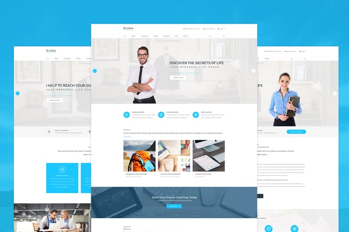 Exclaire - Personal Life Coach PSD template