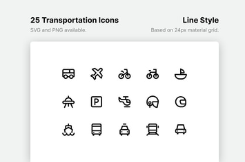 Transportation Line Icons