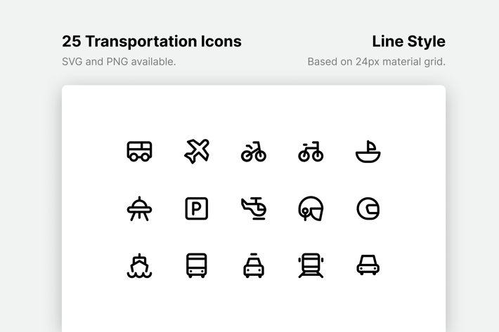 Transportation Line Icons